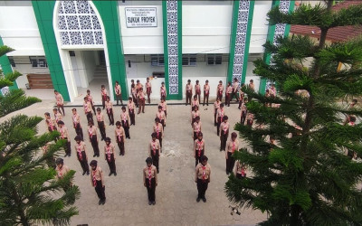 Kegiatan ekstrakurikuler pramuka wajid kelas 7 MTsN 3 Pacitan